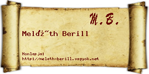 Meláth Berill névjegykártya
